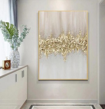 Abstract Boho Gold wall decor texture Oil Paintings